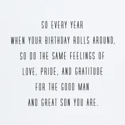 Good Man, Great Son Birthday Card for Son