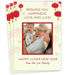 Good Wishes Flat Chinese New Year Photo Card