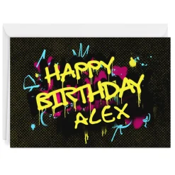 Graffiti Lettering Custom Birthday Card