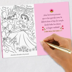 Granddaughter, You're a Princess Spanish-Language Card With Coloring Page