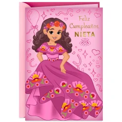 Granddaughter, You're a Princess Spanish-Language Card With Coloring Page