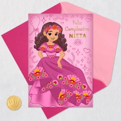 Granddaughter, You're a Princess Spanish-Language Card With Coloring Page