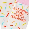 Grandma More Sweets Less Rules Novelty Crew Socks