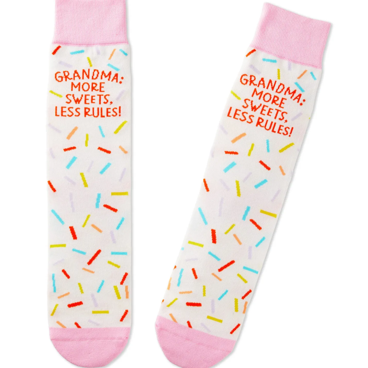Grandma More Sweets Less Rules Novelty Crew Socks