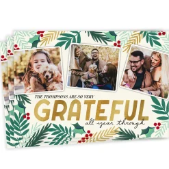 Grateful All Year Flat Christmas Photo Card