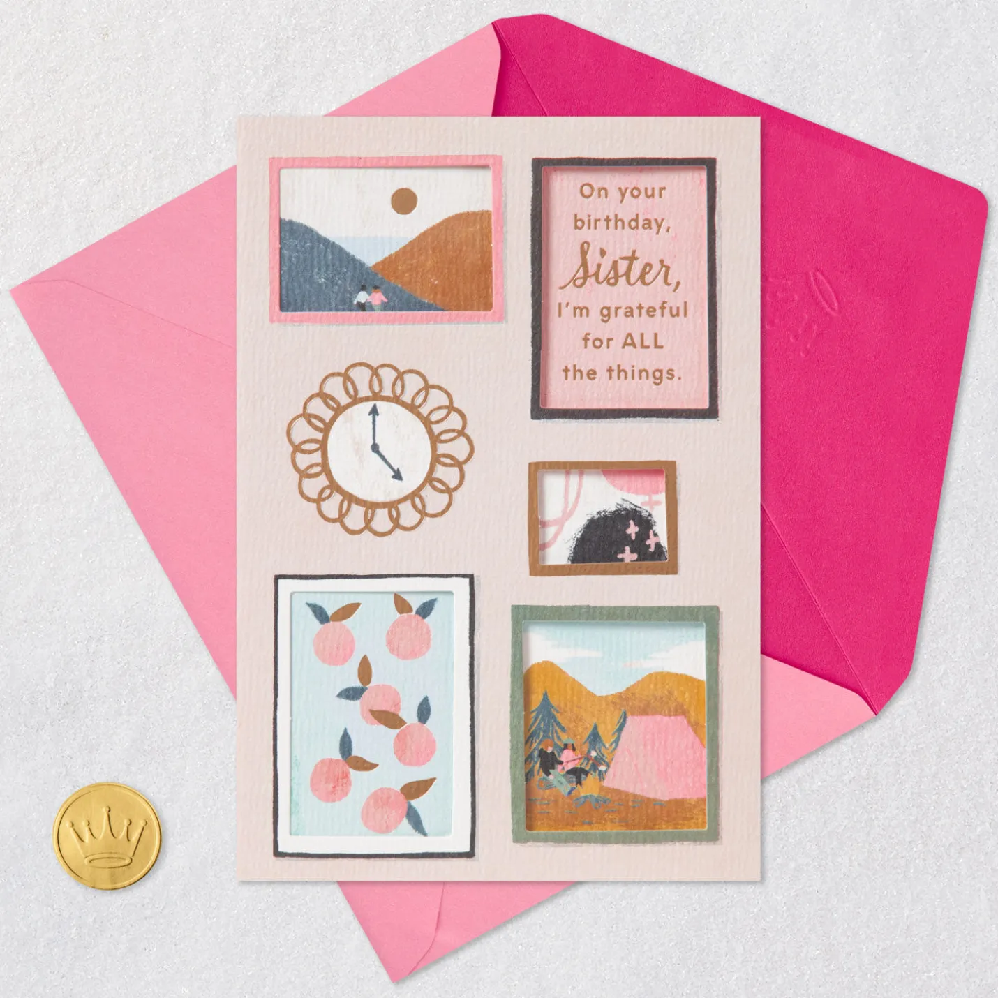 Grateful for All the Things Birthday Card for Sister