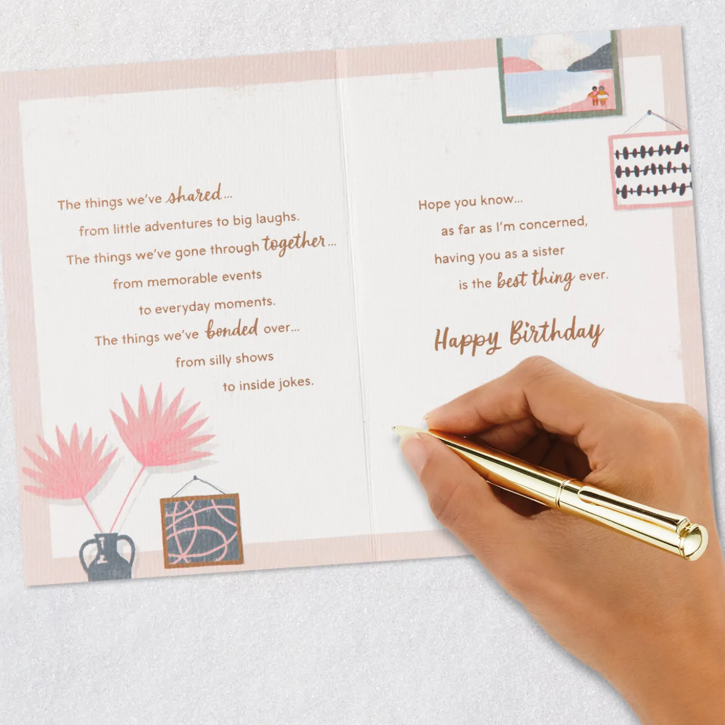 Grateful for All the Things Birthday Card for Sister
