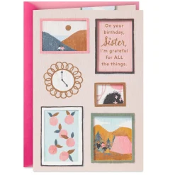 Grateful for All the Things Birthday Card for Sister