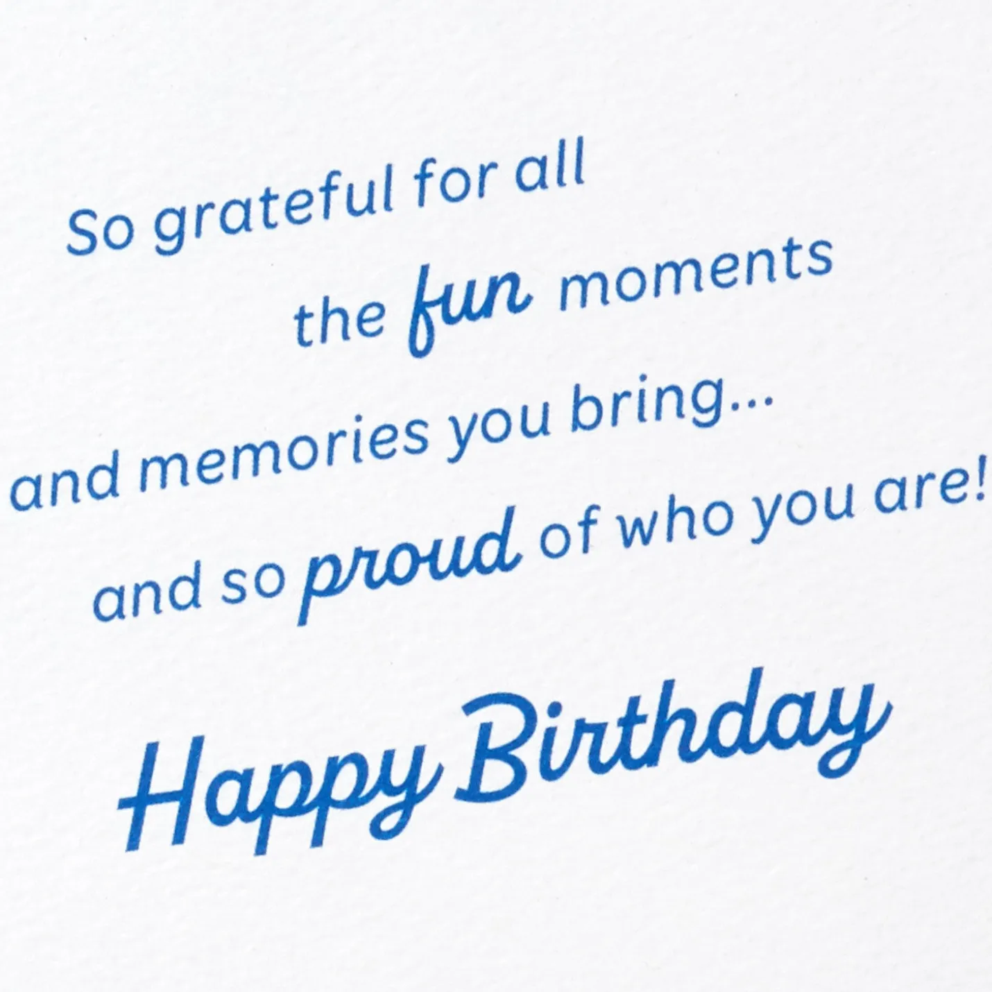 Grateful for Fun Moments and Memories Birthday Card for Son