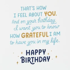 Grateful for You in My Life Birthday Card for Him