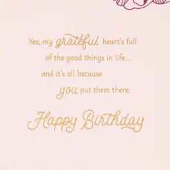 Grateful Heart Mom Birthday Card With Decoration