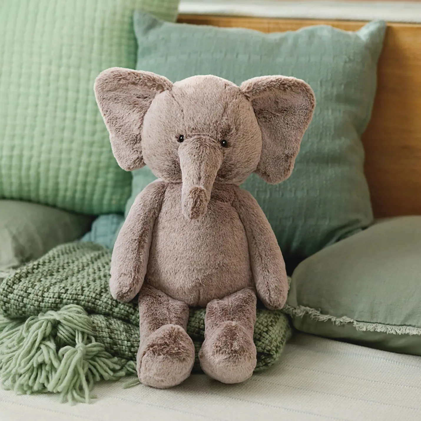 Gray Elephant Plush, 14"