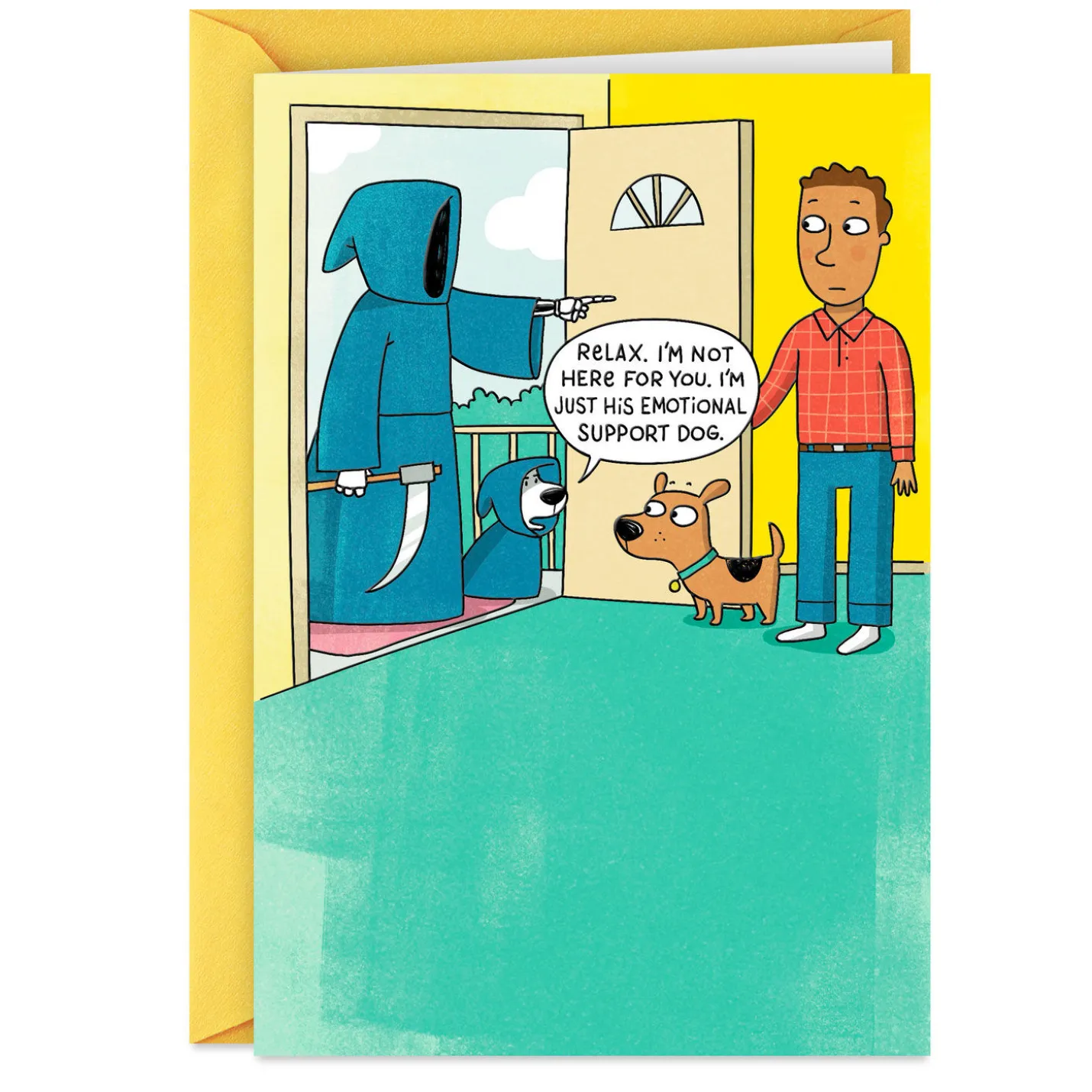 Grim Reaper and His Emotional Support Dog Funny Birthday Card