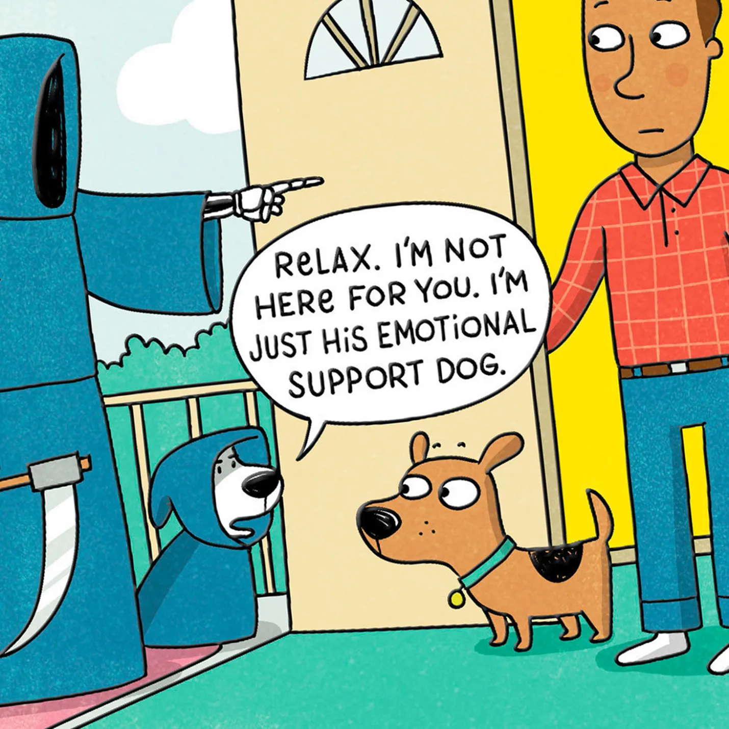 Grim Reaper and His Emotional Support Dog Funny Birthday Card