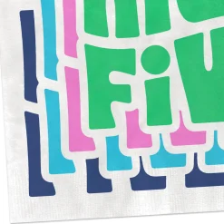 Groovy "High Five" on White Dinner Napkins, Pack of 20
