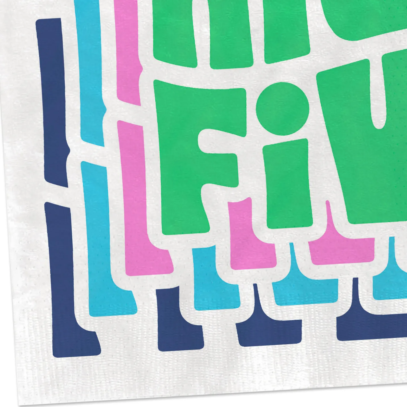 Groovy "High Five" on White Dinner Napkins, Pack of 20