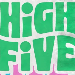 Groovy "High Five" on White Dinner Napkins, Pack of 20