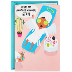 Guardian Angel Spa Day Funny Birthday Card