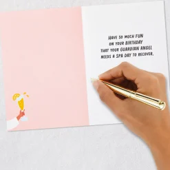 Guardian Angel Spa Day Funny Birthday Card