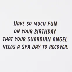 Guardian Angel Spa Day Funny Birthday Card