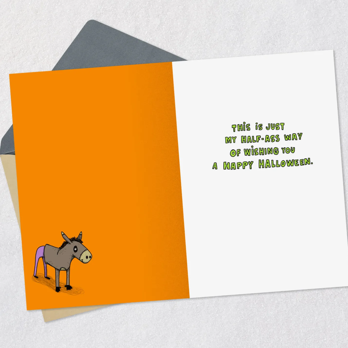 Half-Ass Wishes Funny Halloween Card