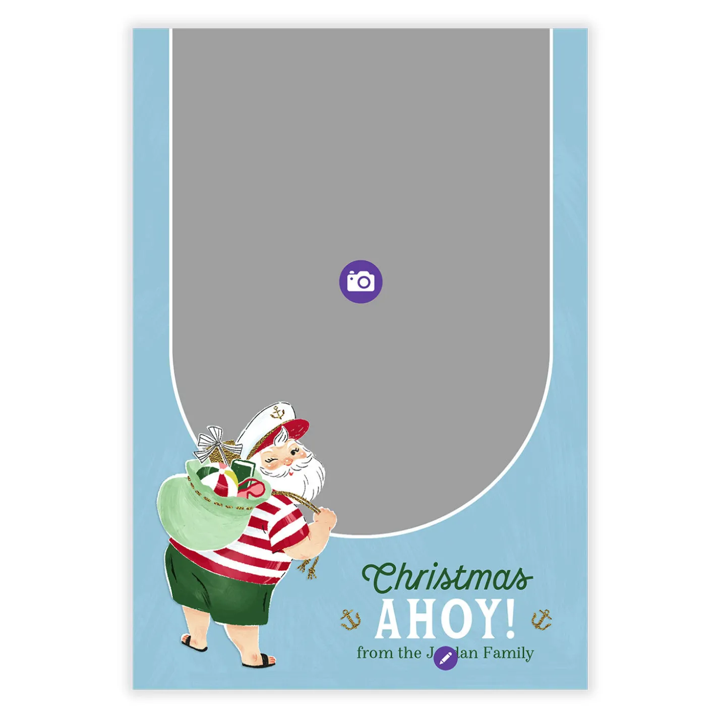 Hallmark Christmas Cruise Ahoy Flat Photo Card