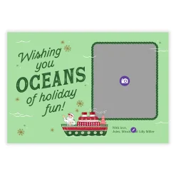 Hallmark Christmas Cruise Oceans of Holiday Fun Flat Photo Card