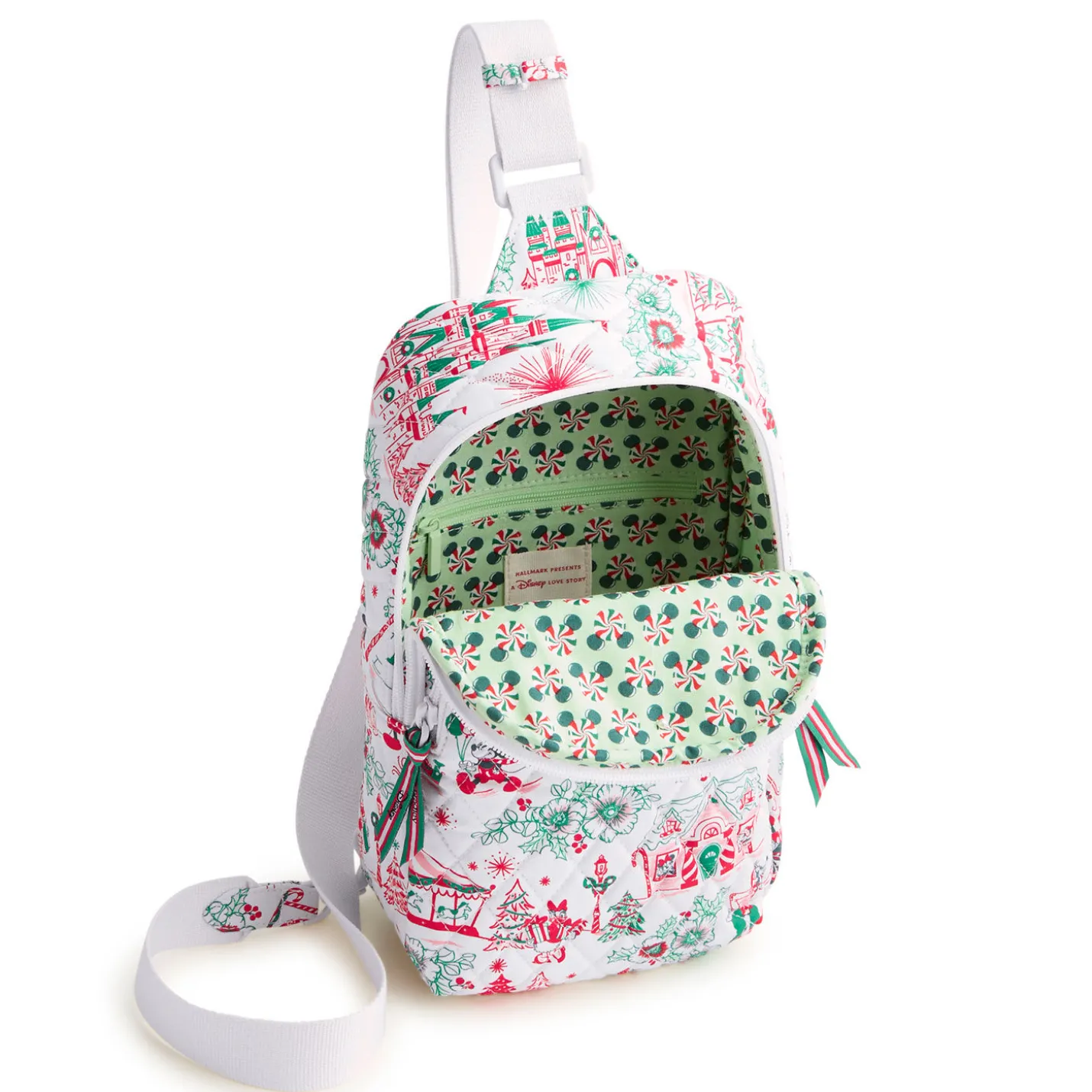 Hallmark + Disney Holiday Ever After Vera Bradley Lorman Sling Backpack