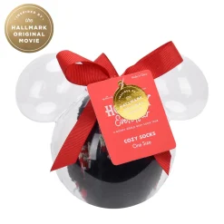 Hallmark + Disney Holiday Ever After Black Mickey Ears Crew Socks