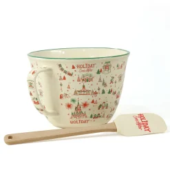 Hallmark + Disney Holiday Ever After Zrike Brands Mixing Bowl With Spatula, Set of 2