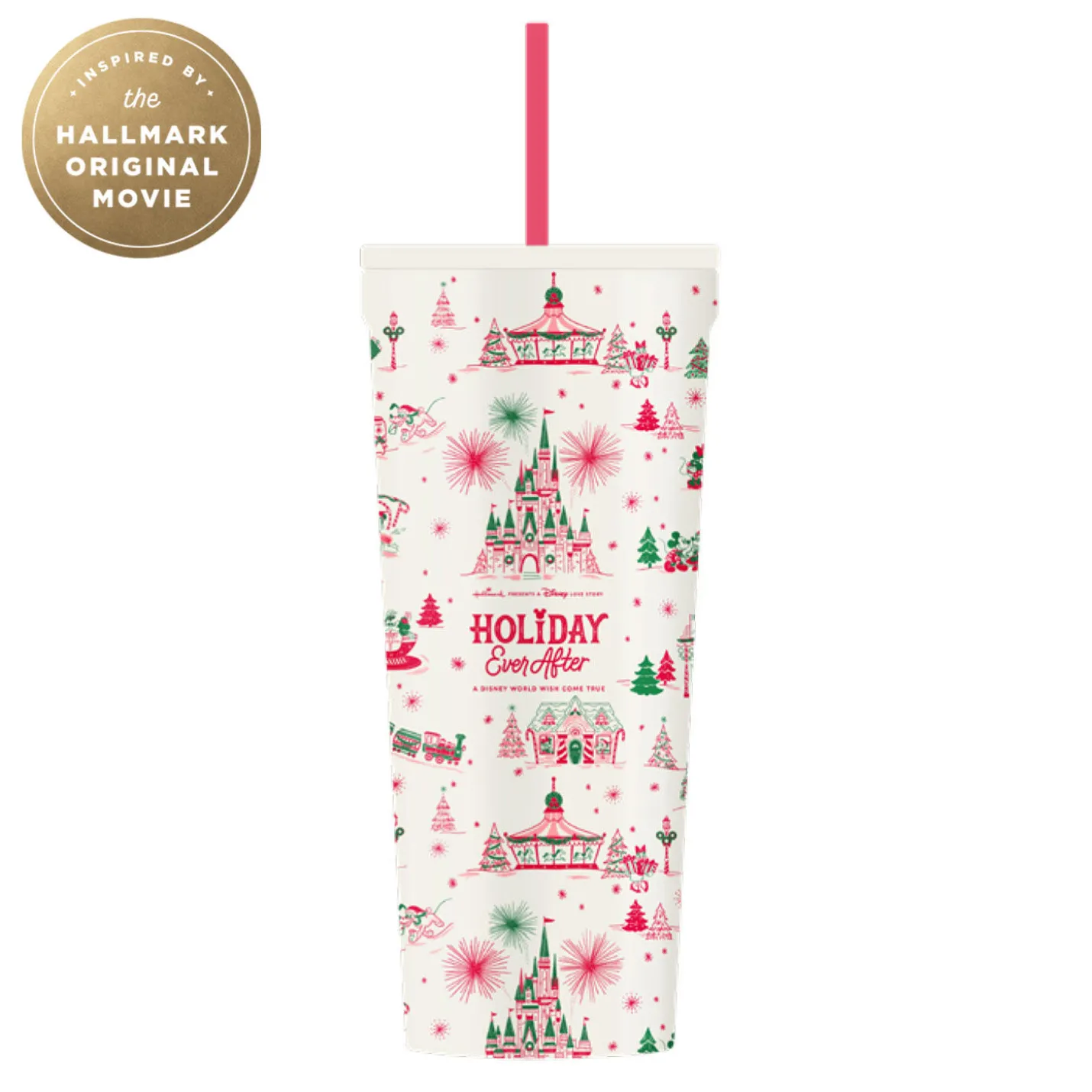 Hallmark + Disney Holiday Ever After Corkcicle Stainless Steel Cold Cup, 24 oz.