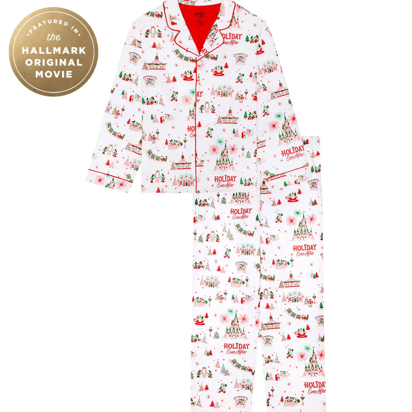 Hallmark + Disney Holiday Ever After Unisex Adult Pajama Set