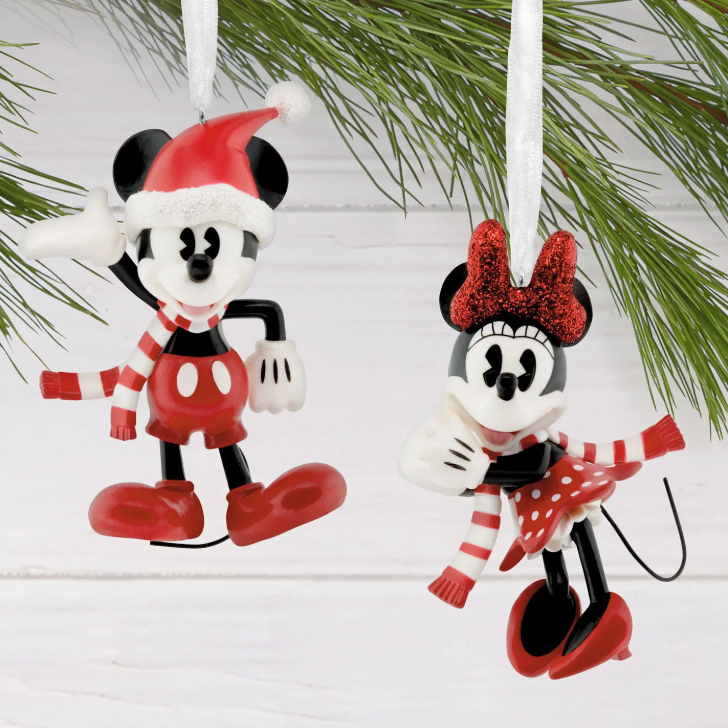 Hallmark + Disney Holiday Ever After Mickey and Minnie Hallmark Ornaments, Set of 2