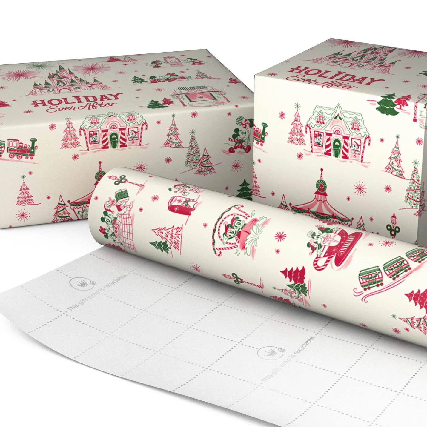 Hallmark + Disney Holiday Ever After Jumbo Christmas Wrapping Paper Roll, 35 sq. ft.