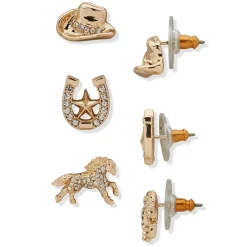 Hallmark x Opry® Crystal and Gold-Tone Stud Earrings, Set of 3