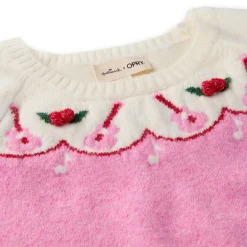 Hallmark x Opry® Guitar Fair Isle Women's Pink and Cream Sweater