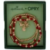 Hallmark x Opry® Pink, Red and Gold Beaded Bracelets With Charms, Set of 3
