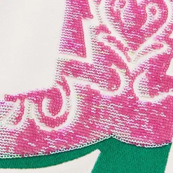 Hallmark x Opry® Sequin Boot Bouquet Women's Cream Fleece Sweatshirt