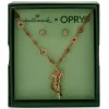 Hallmark x Opry® Sparkly Stud Earrings and Red Bead Necklace Set