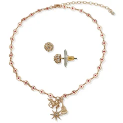 Hallmark x Opry® Sparkly Stud Earrings and Red Bead Necklace Set