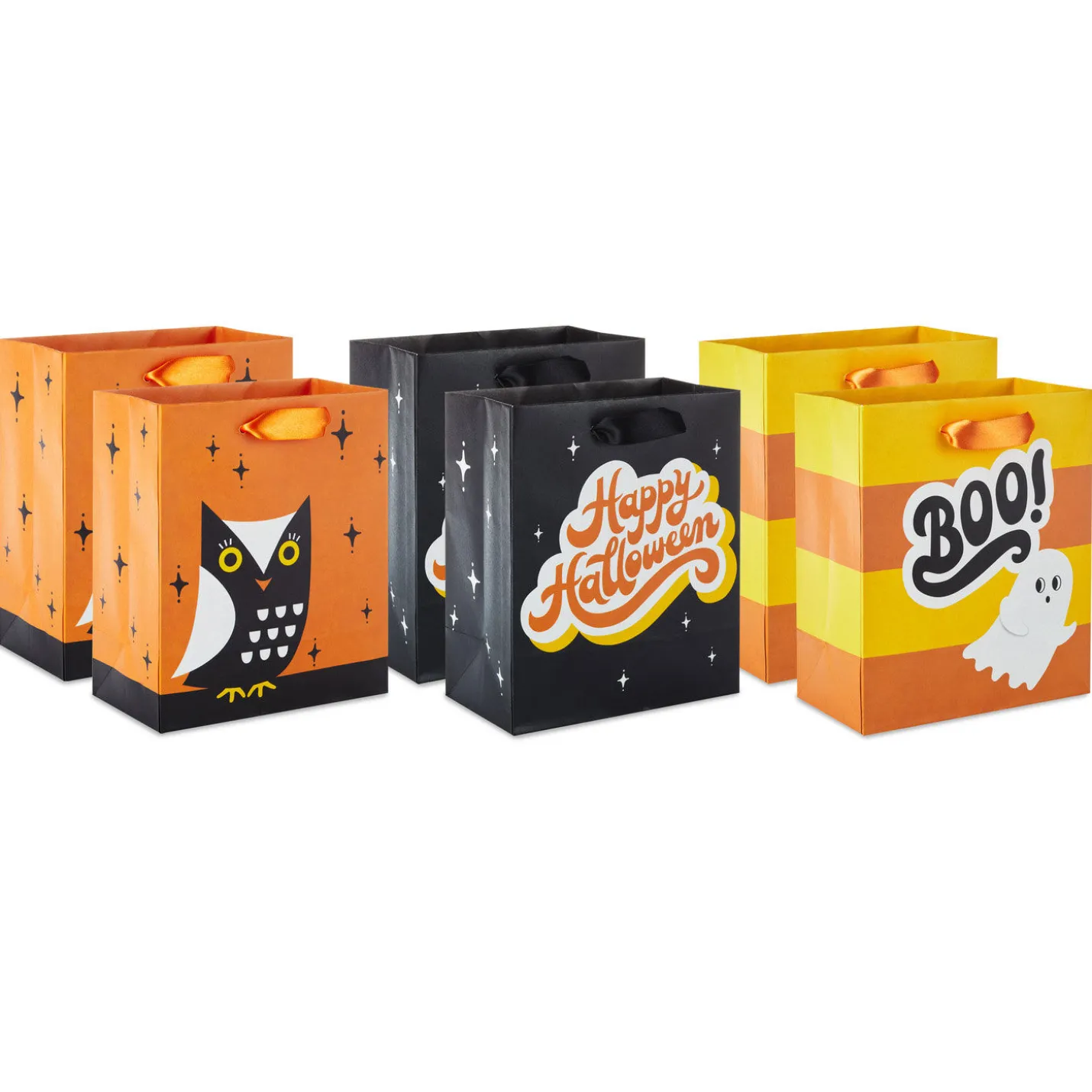 6.5" Halloween Fun 6-Pack Assorted Small Gift Bag Bundle