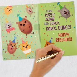 Hamster Party Funny Musical Birthday Card for Kids