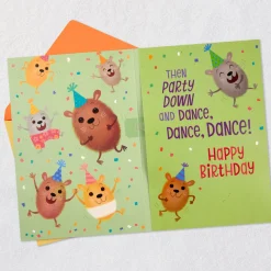 Hamster Party Funny Musical Birthday Card for Kids