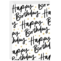 Hand Lettering and Stars Custom Birthday Card