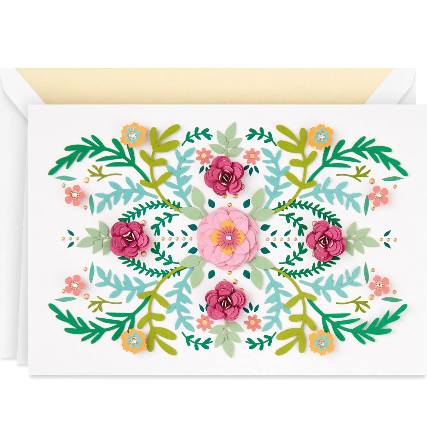 Handcrafted Flowers Blank Card