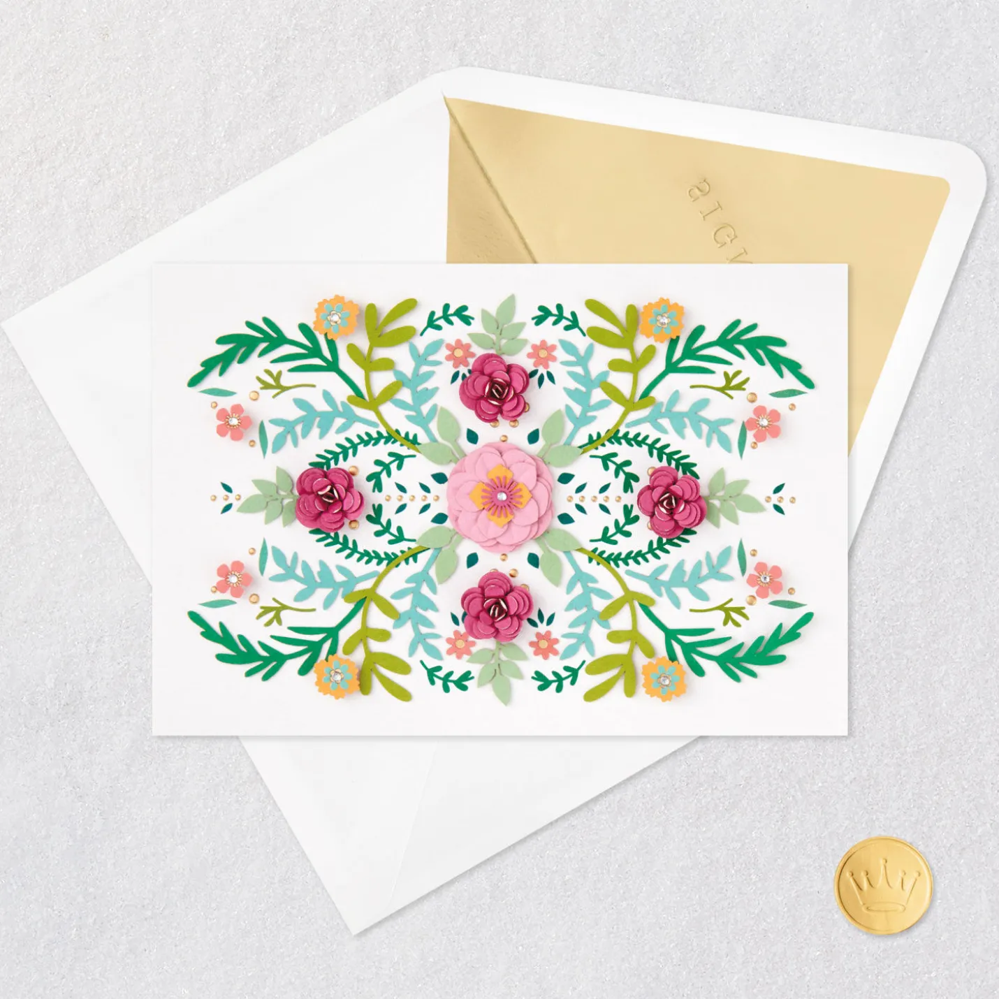 Handcrafted Flowers Blank Card