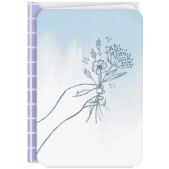 Hand Holding Flowers Sketch Blank Card