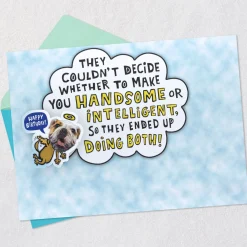 Handsome and Intelligent Funny Pop-Up Birthday Card for Grandson