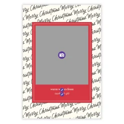 Handwriting Pattern Flat Christmas Photo Card