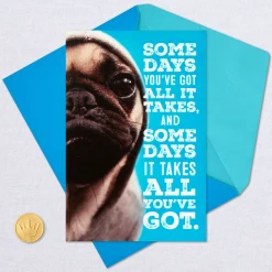 Hang in There Dog in Hoodie Encouragement Card